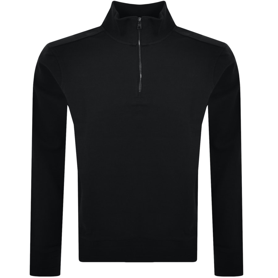 BOSS Sidney 59 Quarter Zip Sweatshirt Black | Mainline Menswear